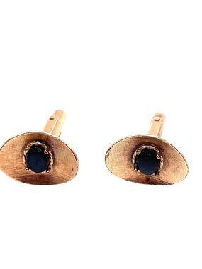 Vintage Copper & Black Stone Cufflinks A303